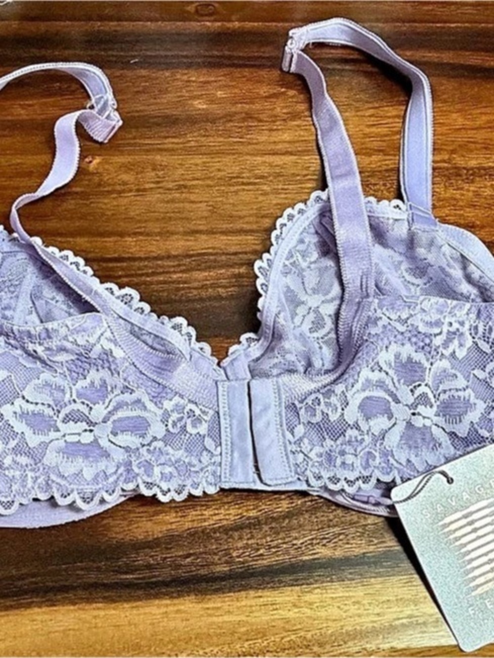 Savage x fenty Floral Lace Bra in Purple Size 38dd